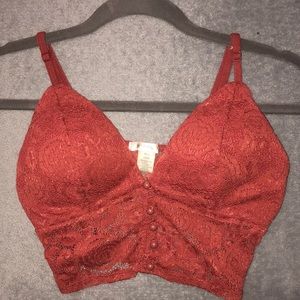 Bozzolo Maroon Lace Corset Top